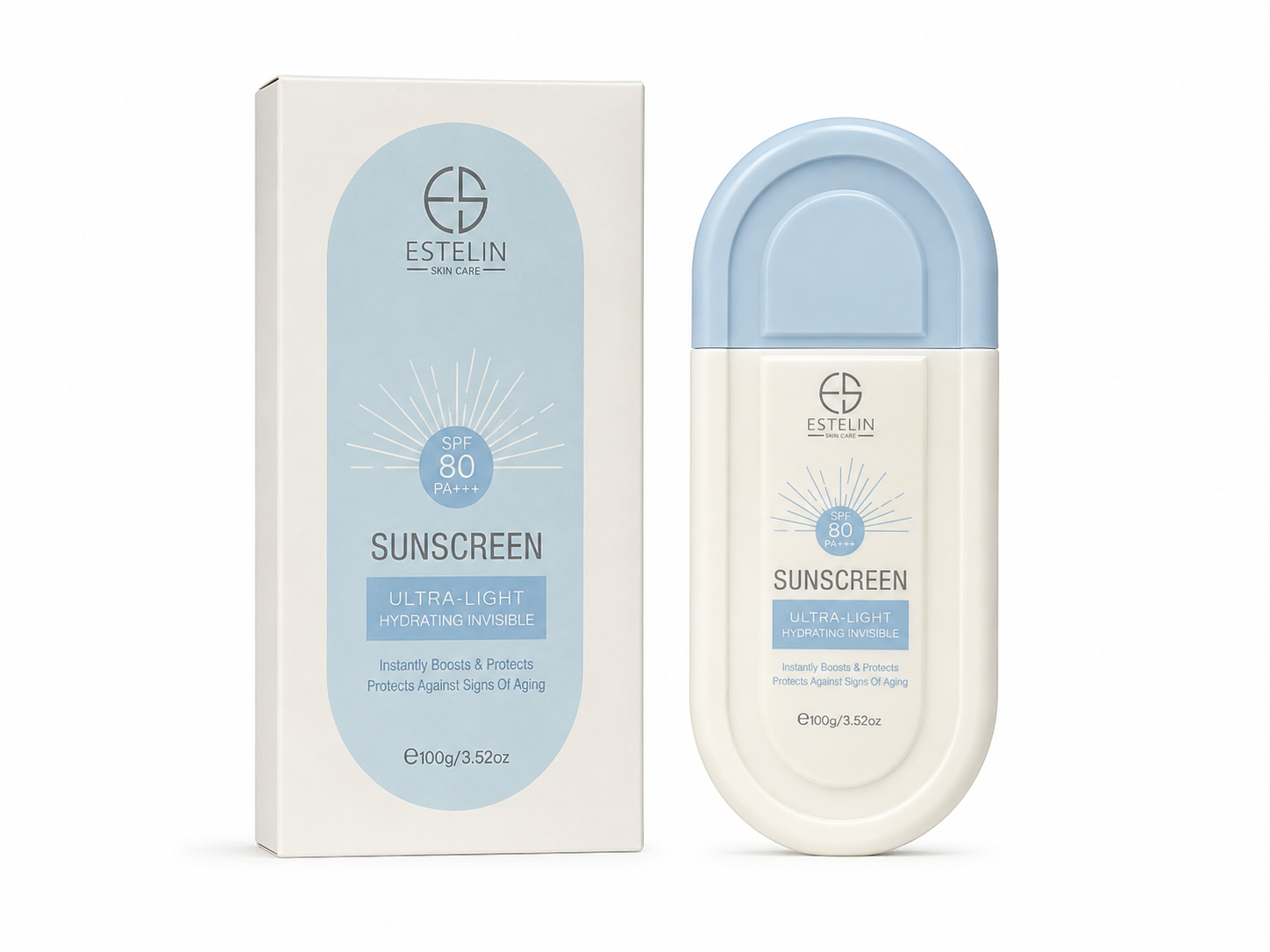 ضد آفتاب استلین آبی SPF80 آبرسان و مرطوب کننده پوست ۱۰۰ میل